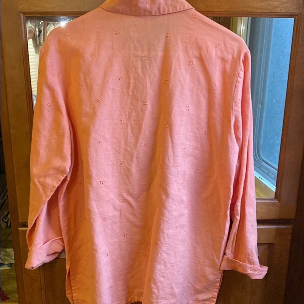 Chelsea Studio Medium Linen-Cotton Blend Top in Peach - Picture 4 of 14